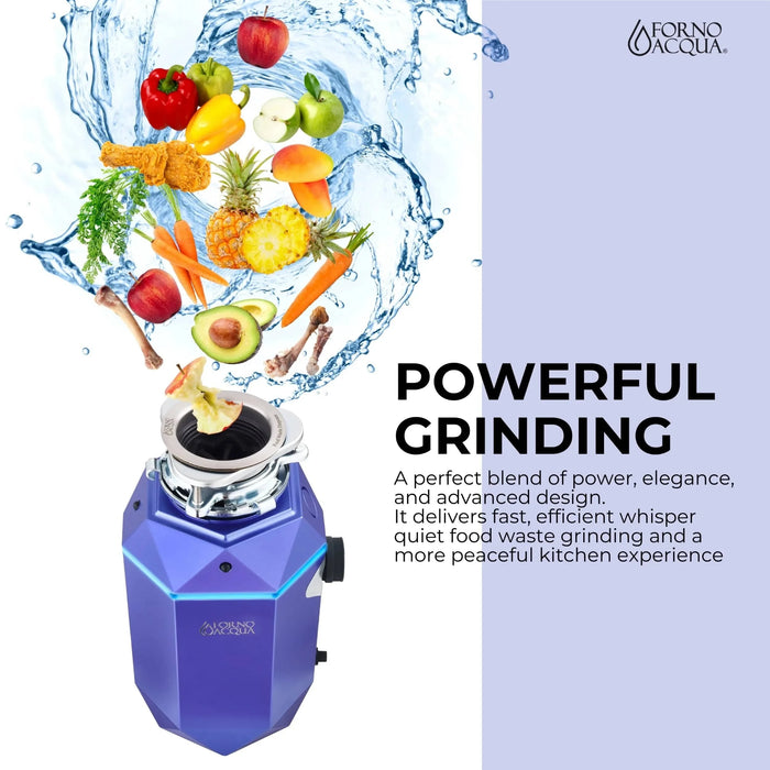 FORNO ACQUA BrightDiamond 1HP Super Quiet Garbage Disposal Motion Sensor WDD100TA1AM