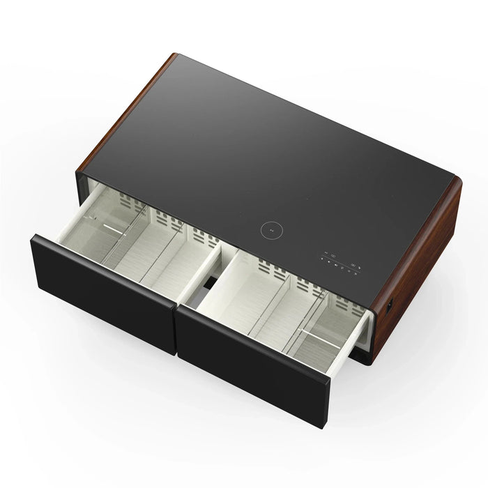 FORNO Evoluto 51" Smart Coffee Table – Dual Fridge Drawers Wood Accents FCTFR7006-51WD