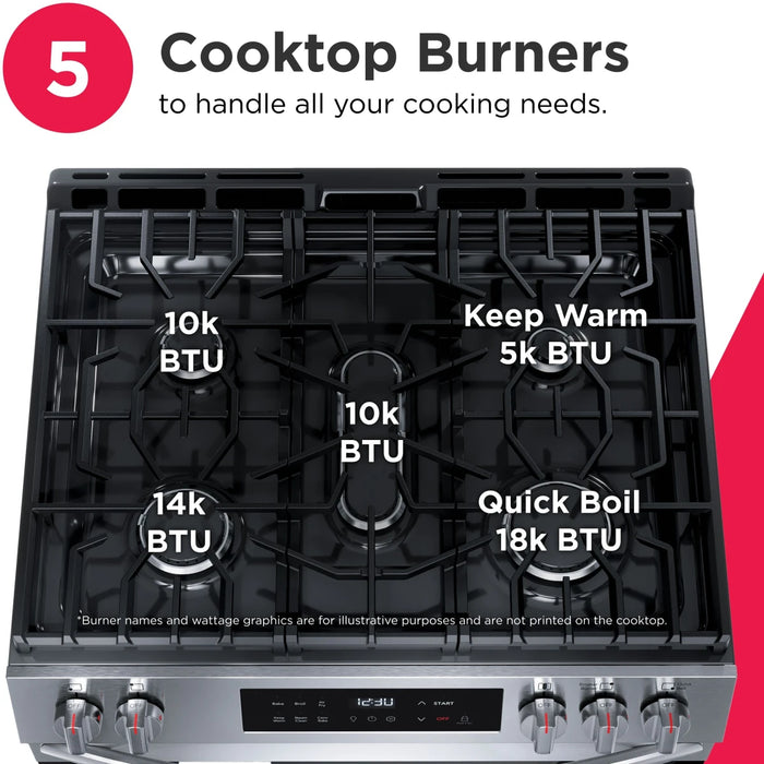 Frigidaire 30" Slide-In Gas Range FCFG3082BS