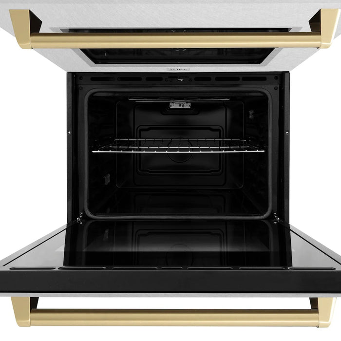 ZLINE 30"Professional True Convection Double Wall Oven, Air Fry, Self Clean, DuraSnow® Champagne Bronze WADSZ-30-CB