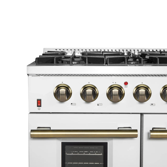 FORNO Galiano 48" Gas on Gas Range FFSGS6244-48WHT