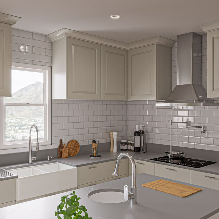 ALFI brand 33" Workstation Step Rim Fireclay Sink ABFS3320D