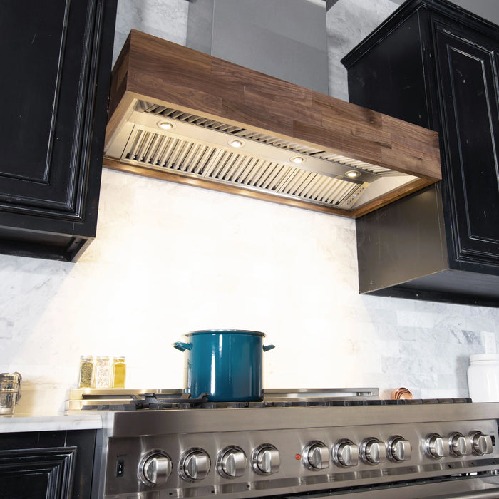 ZLINE 42" Wooden Wall Mount Range Hood Butcher Block, 681W-42