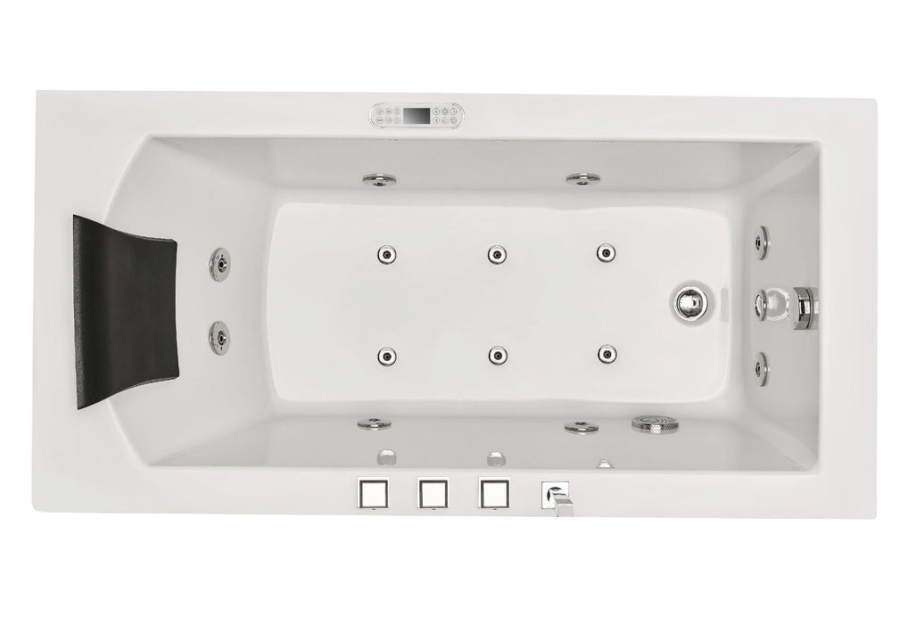 EAGO 5 ft Acrylic White Rectangular Whirlpool Bathtub, Fixtures AM154ETL-L5