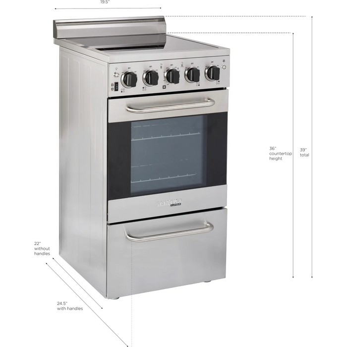 UNIQUE Prestige 20" Freestanding Electric Range, UGP-20V EC S/S