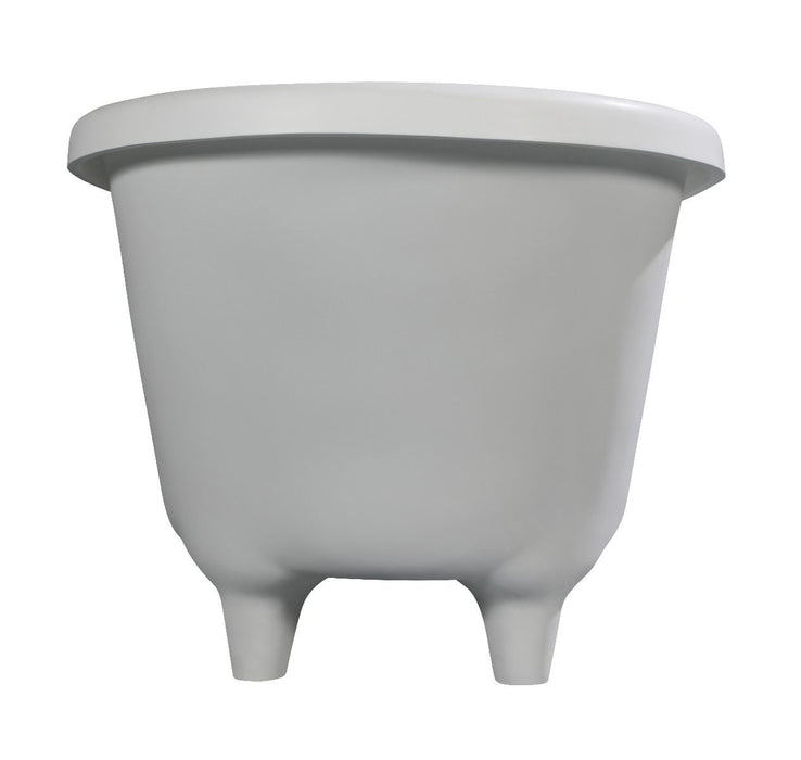 ALFI brand 67" White Matte Clawfoot Solid Surface Resin Bathtub AB9960