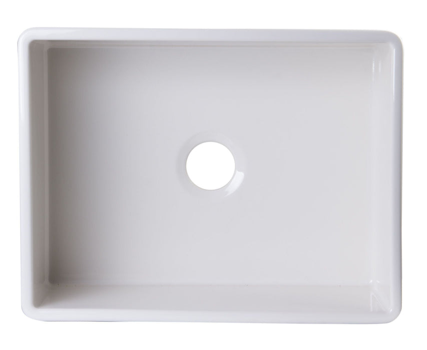 ALFI brand 26" Contemporary Smooth Fireclay Farmhouse Kitchen Sink AB505-W