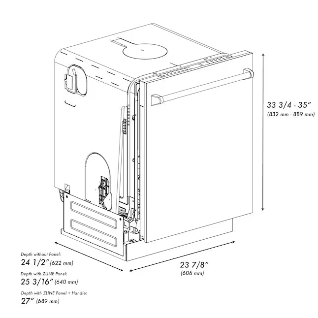 ZLINE Monument 24" Top Control Built-in Dishwasher DWMTL-BS-24-KST