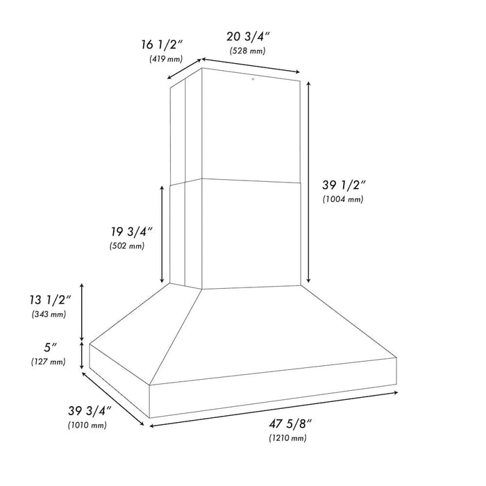 ZLINE Island Mount Outdoor Grill Hood GOi1-48