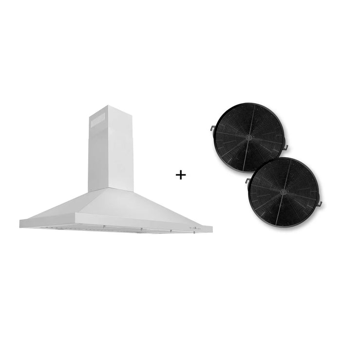 ZLINE Recirculating Wall Mount Range Hood, Charcoal Filters, Stainless Steel KB-CF