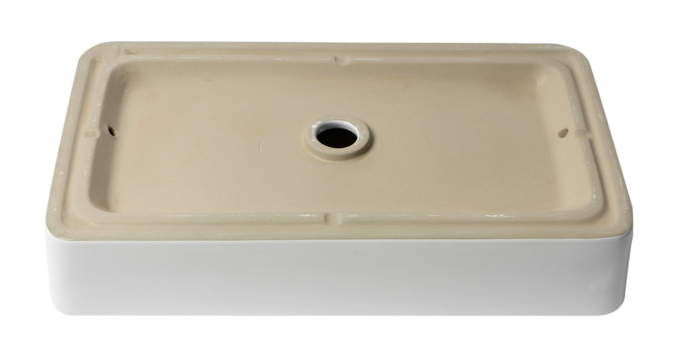 ALFI brand 24" Modern Rectangular Above Mount Ceramic Sink ABC902