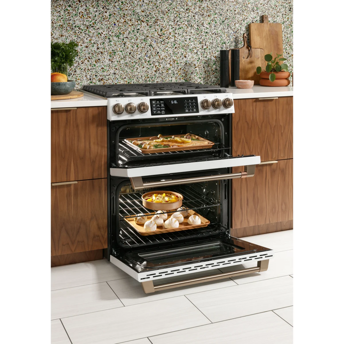 Cafe 30" Slide-In Smart Gas Range, CGS750P4MW2
