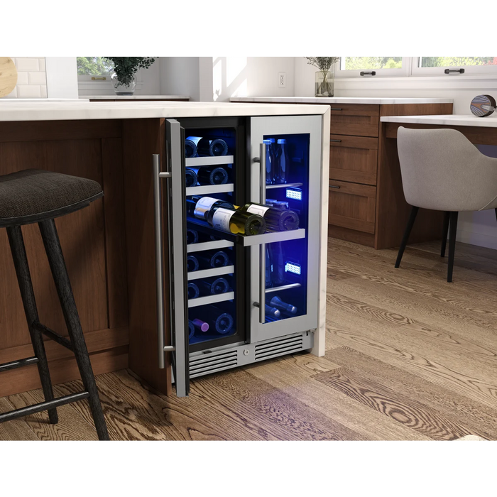 Zephyr 24" Built-In Dual Zone Wine & Beverage Cooler, PRWB24C32CG