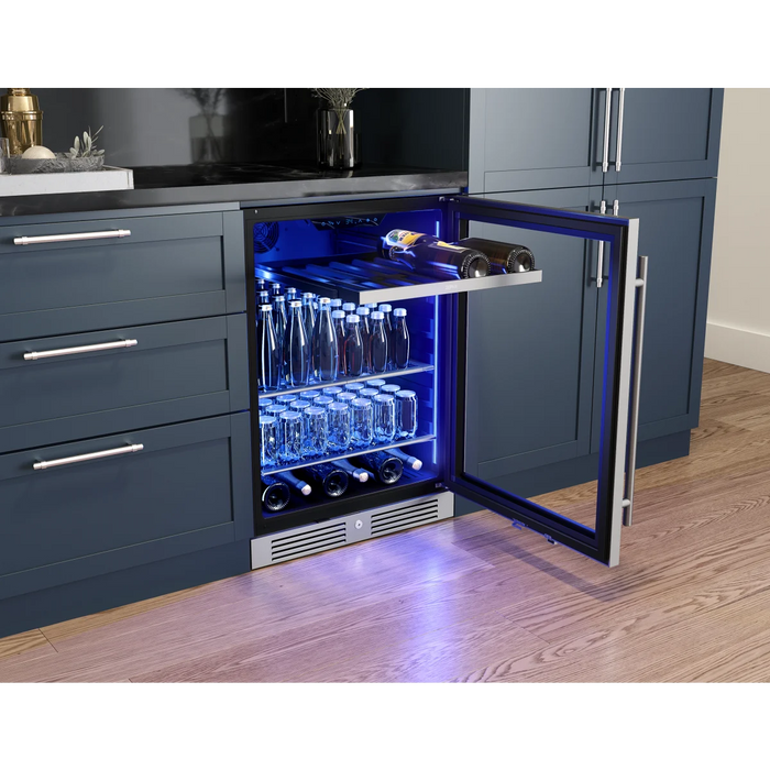 Zephyr 24" Freestanding/Built-In Undercounter Single Zone Beverage Center, PRB24C01CG