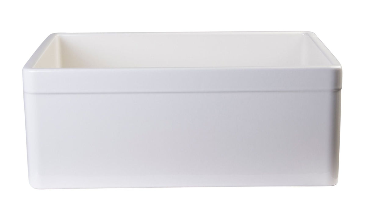 ALFI brand 26" Decorative Lip Single Bowl Fireclay Farmhouse Kitchen AB506-W