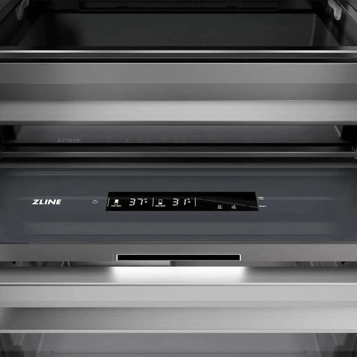 ZLINE 30" Panel Ready Column Refrigerator, Graphite Gray Interior Matte Black RBCRVZ-30-MB