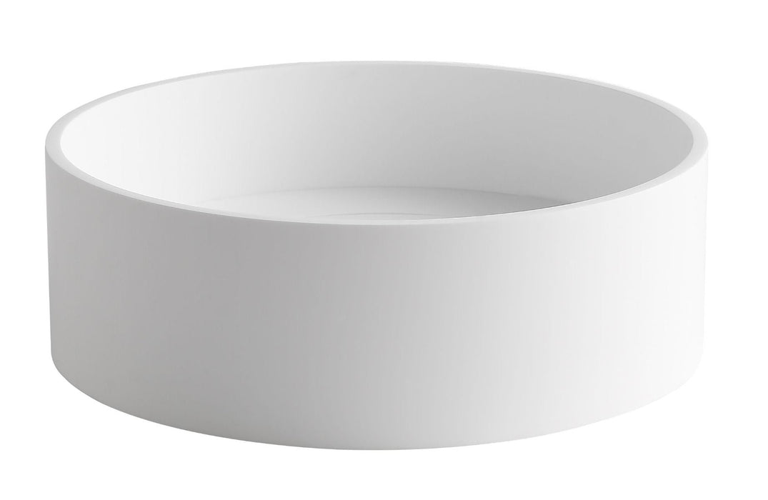 ALFI brand 15" Round White Matte Solid Surface Resin Sink ABRS15R