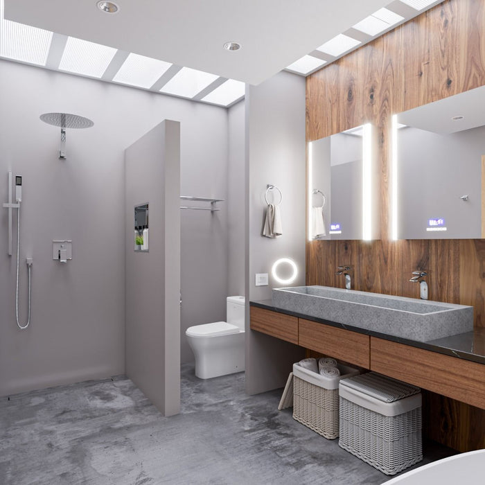 ALFI brand 48" Solid Concrete Gray Matte Trough Sink for the Bathroom ABCO48TR