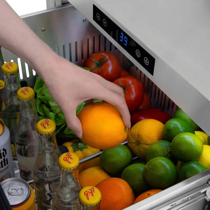 ZLINE 24" Touchstone 168 Can Outdoor-Rated Dual Refrigerator Drawer RDSO-HH-24