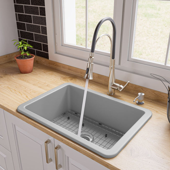 ALFI brand 27" Fireclay Undermount / Drop In Fireclay Kitchen Sink ABF2718UD