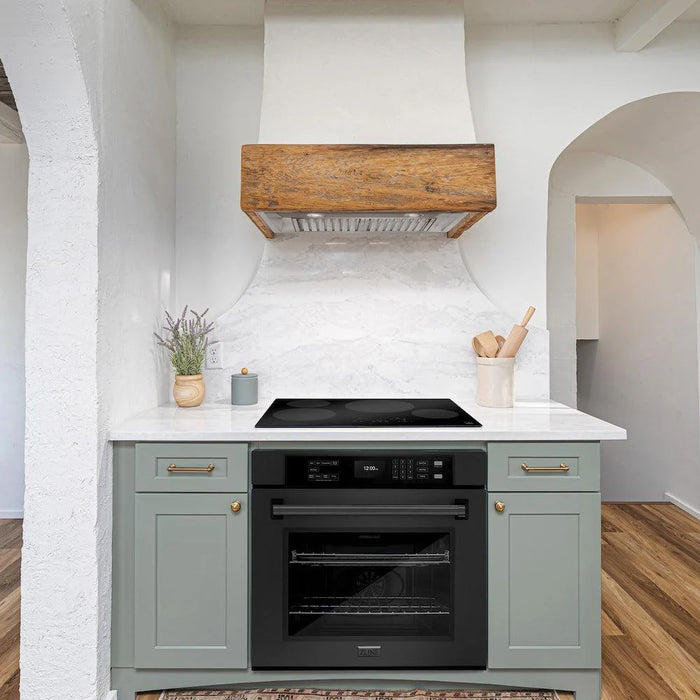 ZLINE 30" Oven WASB-30 & Microwave MWO-24-BS Bundle, 2KP-MW24-AWS30BS