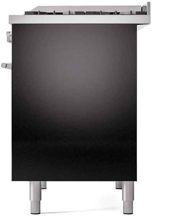 ILVE 40"Professional Plus Liquid Propane Dual Fuel Range, Glossy Black UPD40FWMPBKLP