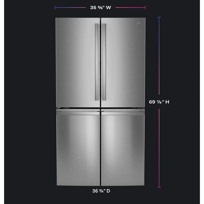 GE 36" 4-Door French Door Smart Refrigerator, PAE28BYTFS