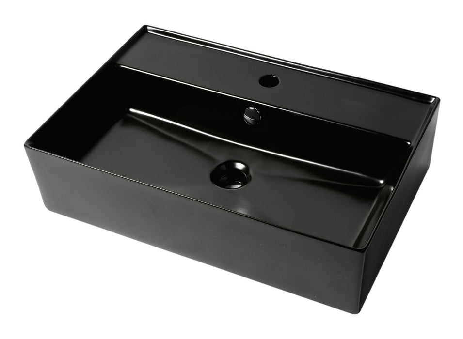 ALFI brand 24" Modern Rectangular Above Mount Ceramic Sink, Faucet Hole ABC901