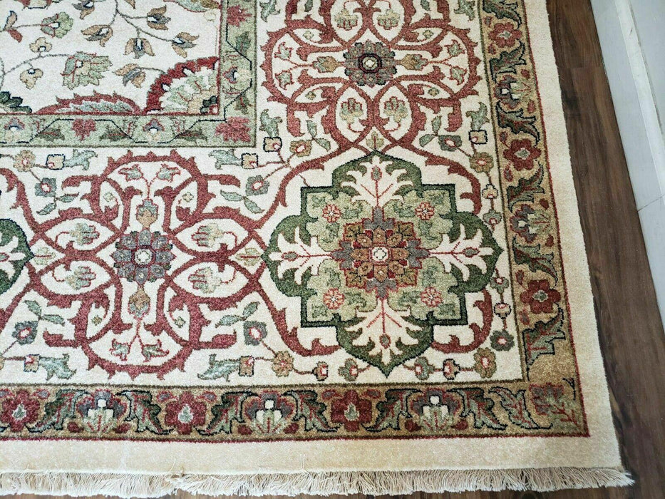 12' X 15' One-of-a-Kind Indian Hand-Knotted Wool Rug Hand Made Floral Ivory Nice
