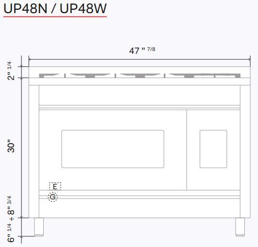 ILVE Nostalgie II 48" Dual Fuel Liquid Propane Range, Burgundy, Copper Trim ILVE UP48FNMPBUPLP ILVE