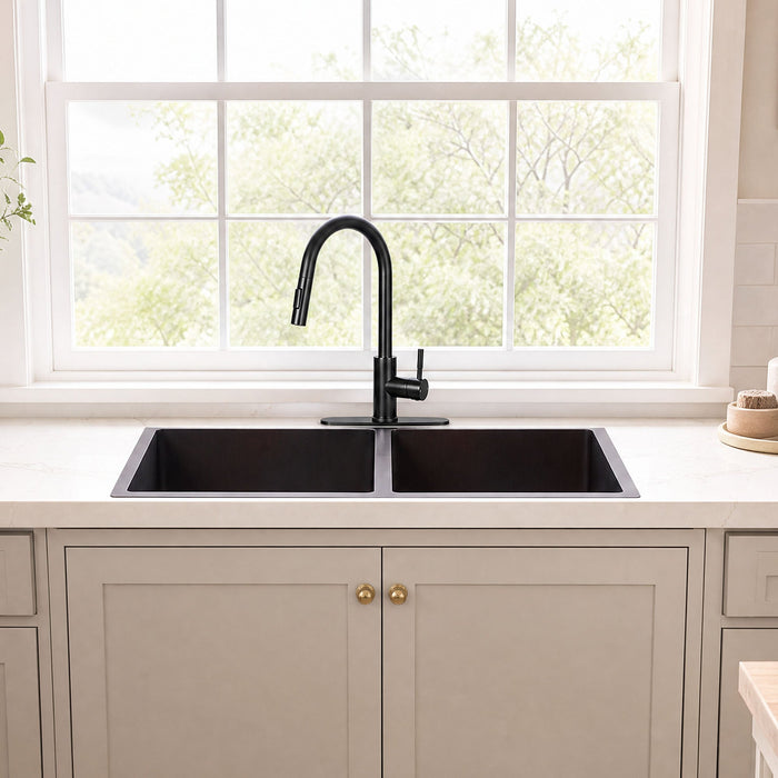 Nauxus Undermount Double Blow Copper Kitchen Sink UDMK03-NX