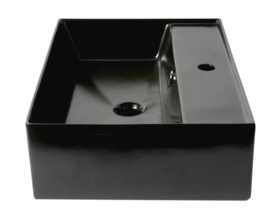 ALFI brand 24" Modern Rectangular Above Mount Ceramic Sink, Faucet Hole ABC901