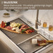 Forno ACQUA 33" Drop-In/Undermount 3-Level Workstation Sink, Waterfall Faucet, Glass Rinser D-XP30 - View 12