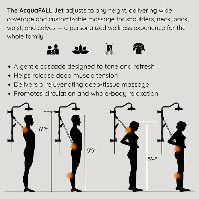 Forno Acqua AcquaFALL Shower, Overhead Rainfall Shower, Handheld Shower Head SCW2BN-C8