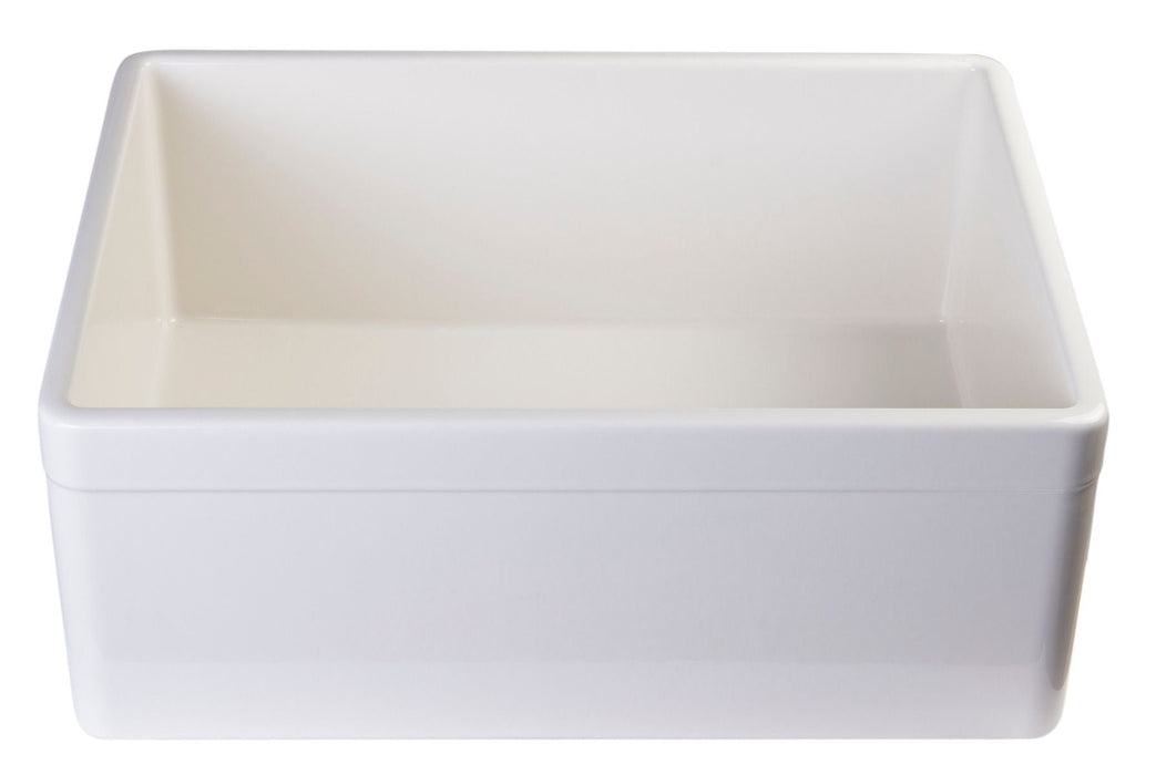 ALFI brand 26" Decorative Lip Single Bowl Fireclay Farmhouse Kitchen AB506-W
