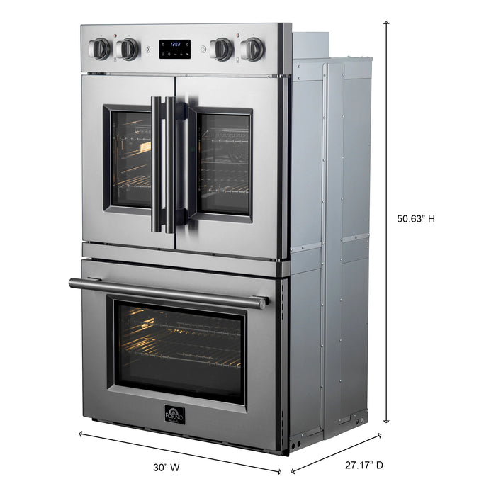 Forno 30"French Door Double Electric Wall Oven, Air Fry, Self-Clean, Sous Vide, FBOEL1340-30