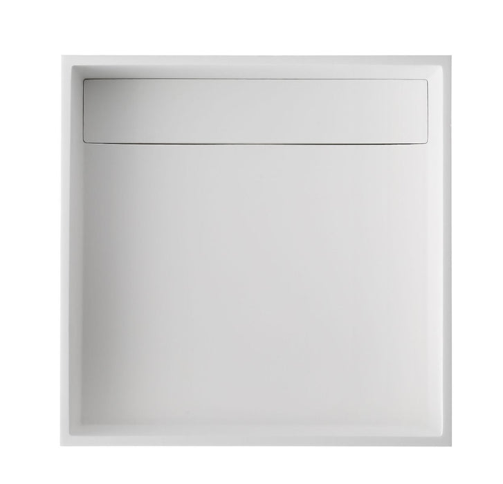 ALFI brand 14" Square White Matte Solid Surface Resin Sink ABRS14S