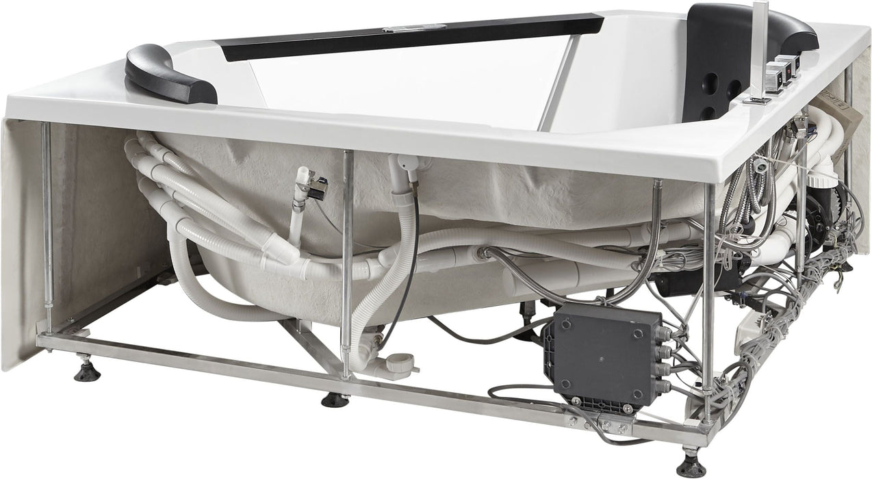 EAGO 5 ft Clear Corner Acrylic Whirlpool Bathtub for Two AM156ETL