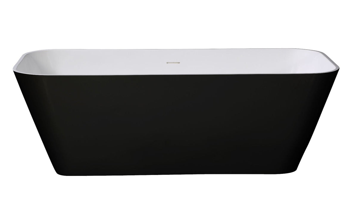 ALFI brand 67" White Rectangular Solid Surface Smooth Resin Soaking Bathtub AB9952