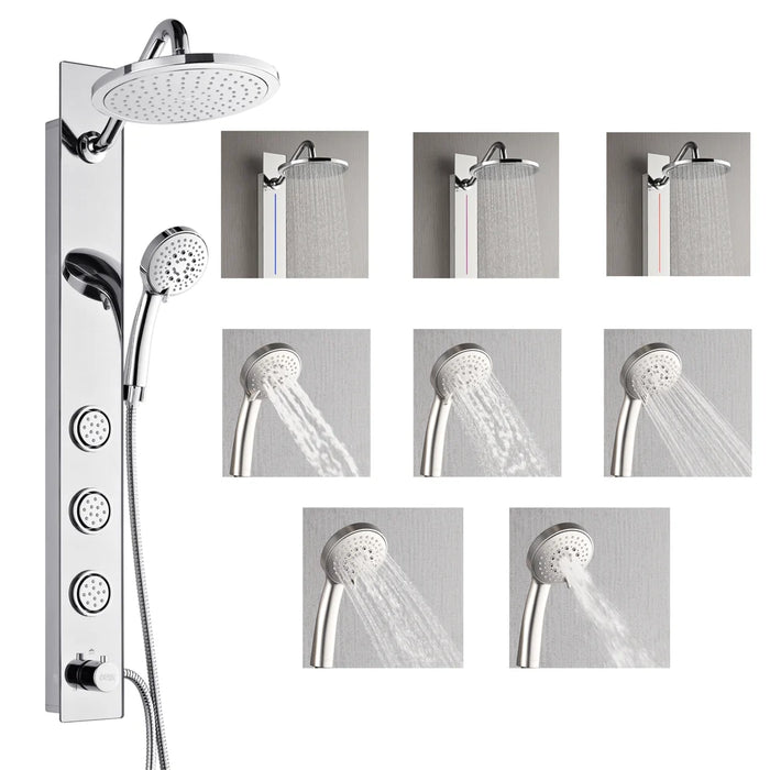 Forno Acqua AcquaSPA Shower Panel, Overhead Rainfall Shower, Handheld Shower Head SL31MC-L8