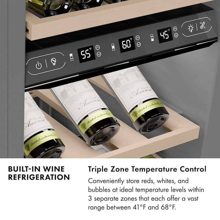 ZLINE 18" Triple Zone 68 Bottle Panel Ready Column Left Hinge Wine Cooler Champagne Bronze RBCWVLZ-18-CB