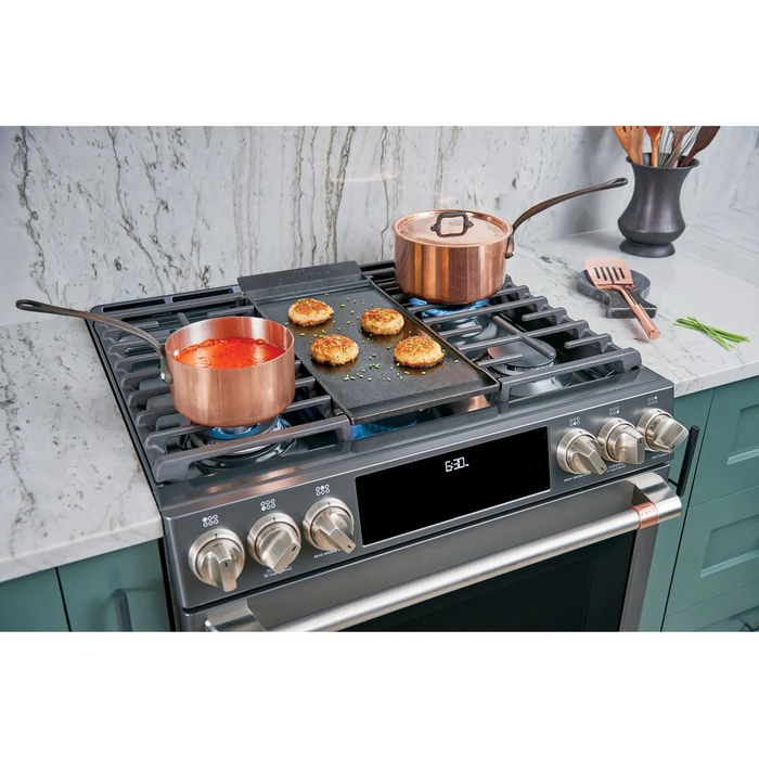 Cafe 30" Slide-In Smart Gas Range, CGS750P4MW2