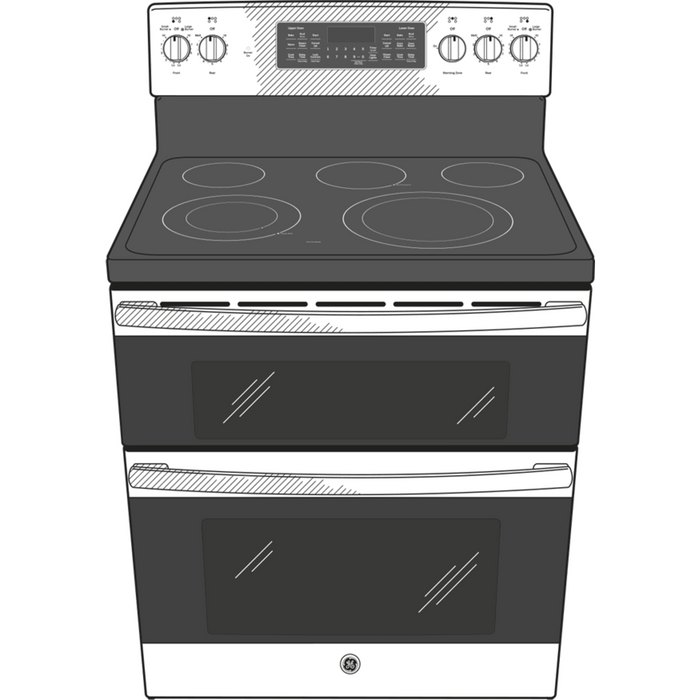 GE 30" Freestanding Double Oven Electric Range, JBS86SPSS