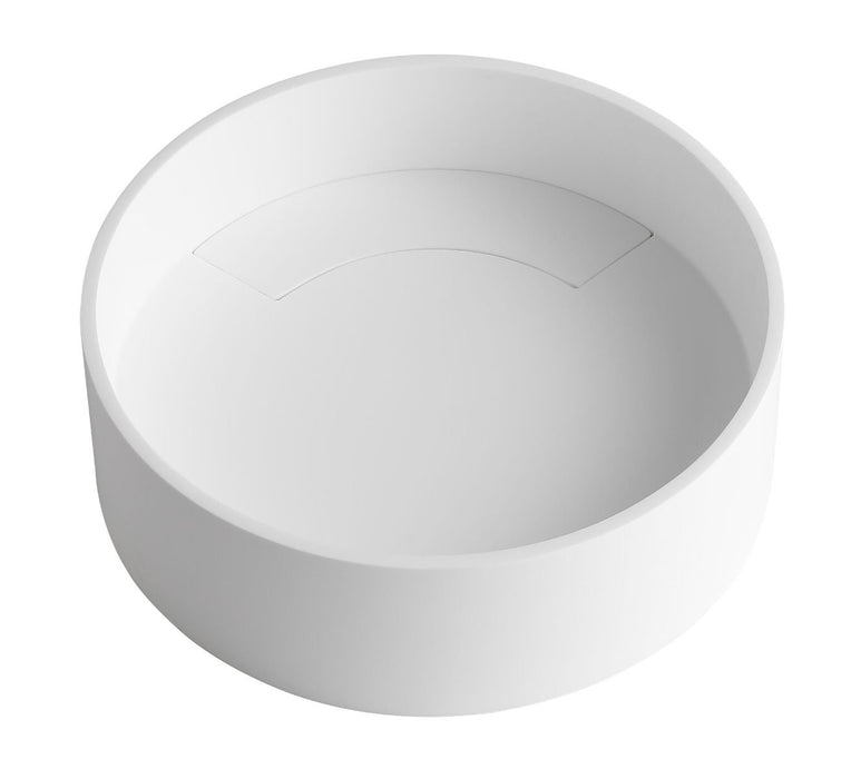 ALFI brand 15" Round White Matte Solid Surface Resin Sink ABRS15R