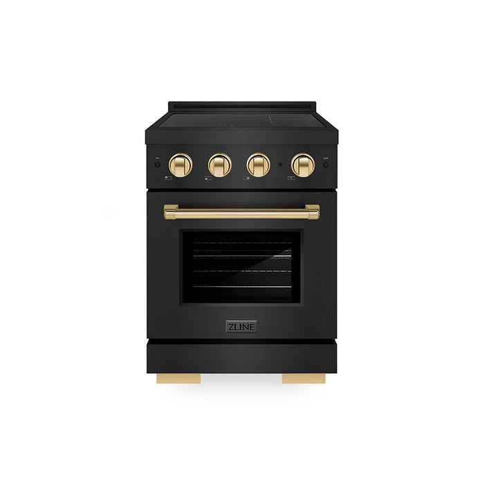 ZLINE 24" Paramount Induction Range, Cooktop, Electric Convection Oven, Accents SINRBZ-24