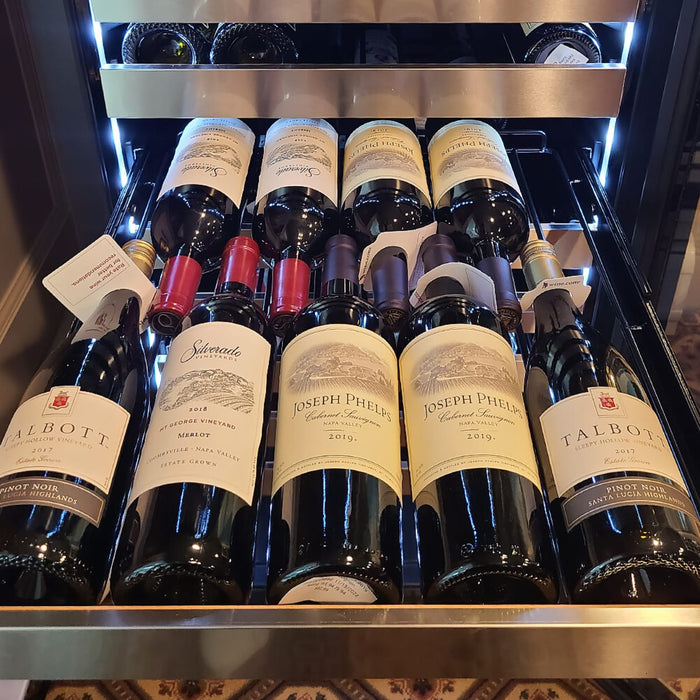 XO 24" Tall Dual Zone Wine Column Refrigerator, XOU2470WDZGB