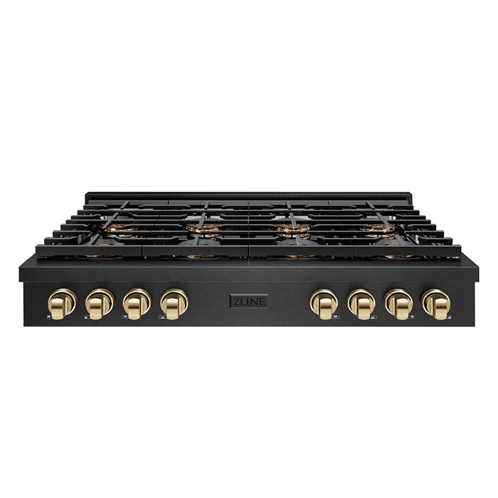 ZLINE Autograph Edition 48" Paramount Gas Rangetop, Black Satin Stainless Steel SRTBSZ-48-CB