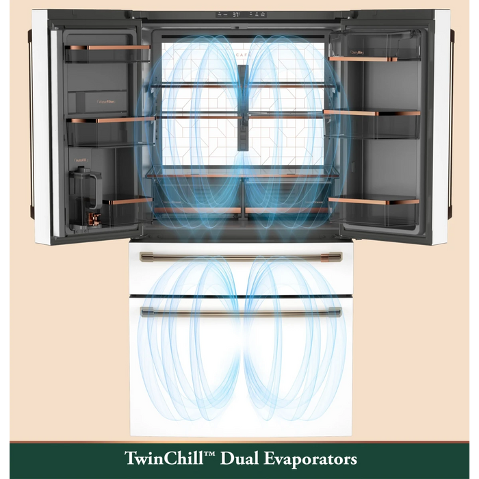Cafe 36" Counter-Depth 4-Door French Door Smart Refrigerator, CJE23DP4WW2