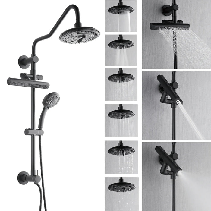 Forno Acqua AcquaFALL Shower, Overhead Rainfall Shower, Handheld Shower Head SCW2BK-C2