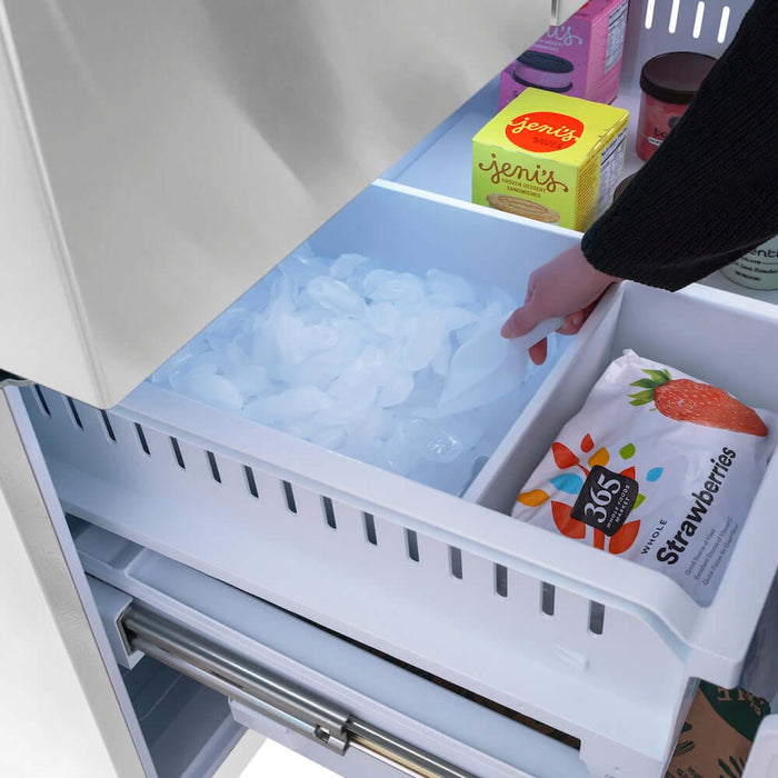 ZLINE Autograph Edition 36" Standard-Depth French Door External Water Dispenser Refrigerator, Dual Ice Maker, Fingerprint-Resistant Stainless Steel RSMZ-W-36-FMB